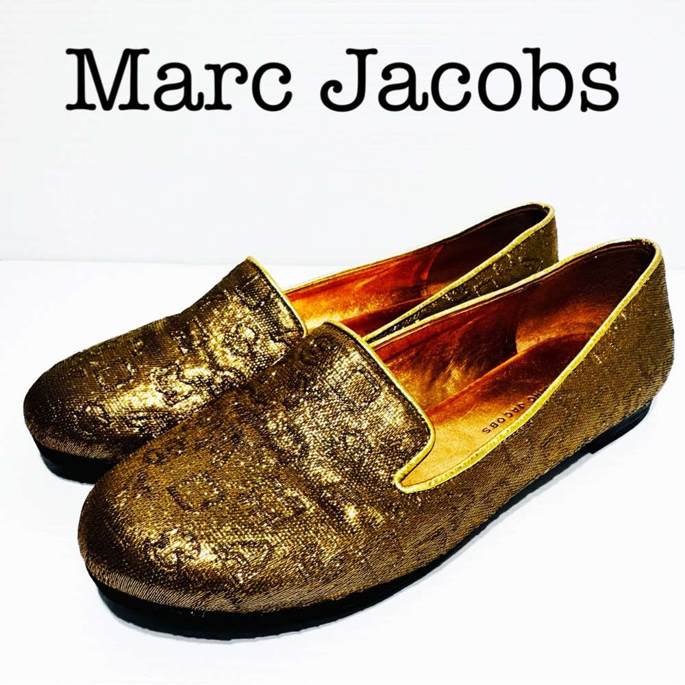 Marc Jacobs Metallic Gold Loafers Size 37